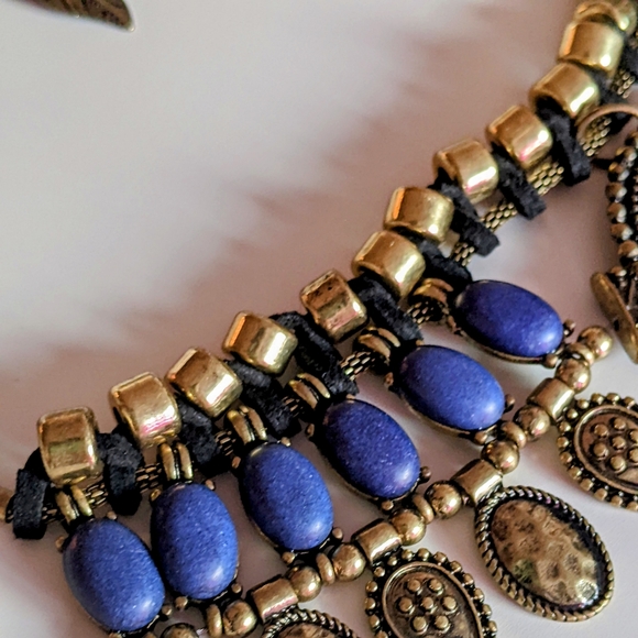 Anthropologie | Tibetan | Turkmen | Afghani Kuchi Tribal Lapis Lazuli Set - Picture 7 of 12